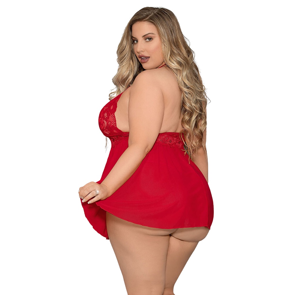 Halter Neck Baby Doll Dress - BD-19038
