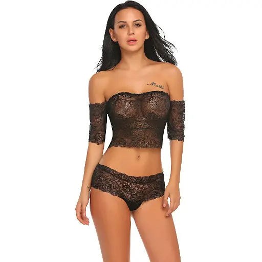 Off Shoulder Lingerie Set LS-06011